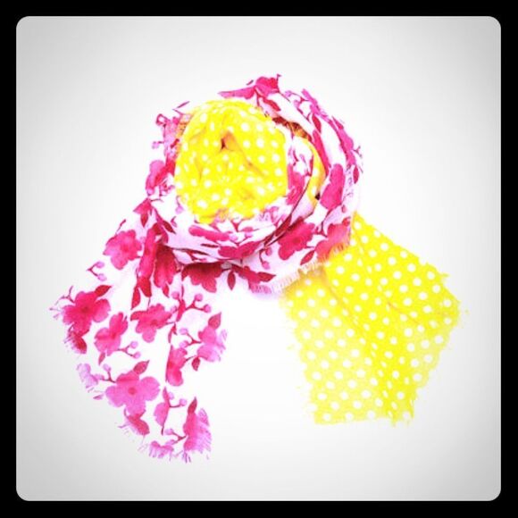 lindsay phillips Accessories - Lindsay Phillips Linden Pink Yellow Scarf